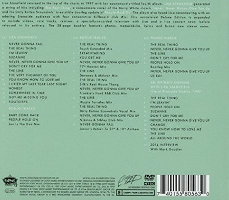 Image of Back Cover of 4234272E: 3xCD - LISA STANSFIELD, Lisa Stansfield (Edsel Records; EDSG 8056, UK & Europe 2014, Book Sleeve, Booklet, 2 CD, 1 DVD)   VG+/VG+