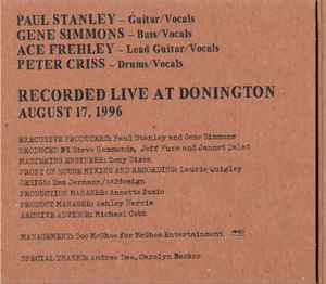 Image of Back Cover of 2xCD - VG+/VG+ - KISS, Off The Soundboard Live At Donington (Monsters Of Rock) August 17, 1996 (UMe; 00602445248094, Europe 2022, Gatefold), ,  - 4234281E