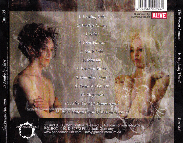 Image of Back Cover of 4234284E: CD - THE FROZEN AUTUMN, Is Anybody There? (Pandaimonium Records; Pan-39, Germany 2005, Jewel Case)   VG+/VG+