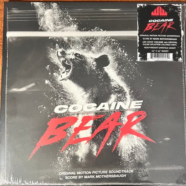 Image of Front Cover of 4314025C: LP - MARK MOTHERSBAUGH, Cocaine Bear (Original Motion Picture Soundtrack) (Waxwork Records; WW180, USA & Europe 2023, Gatefold, Insert, Clear Splatter Vinyl) Still In Stickered Shrinkwrap  EX/EX