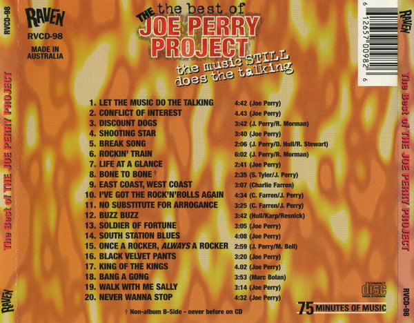 Image of Back Cover of 4234309E: CD - THE JOE PERRY PROJECT, The Best Of The Joe Perry Project (Raven Records; RVCD-98, Australia 1999, Jewel Case)   VG+/VG+