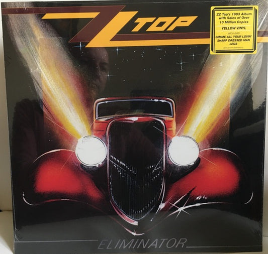 Image of Front Cover of 4314074C: LP - ZZ TOP, Eliminator (Warner Records; RCV5 23774, Europe 2020 Reissue, Inner, Yellow Vinyl)   VG+/VG+