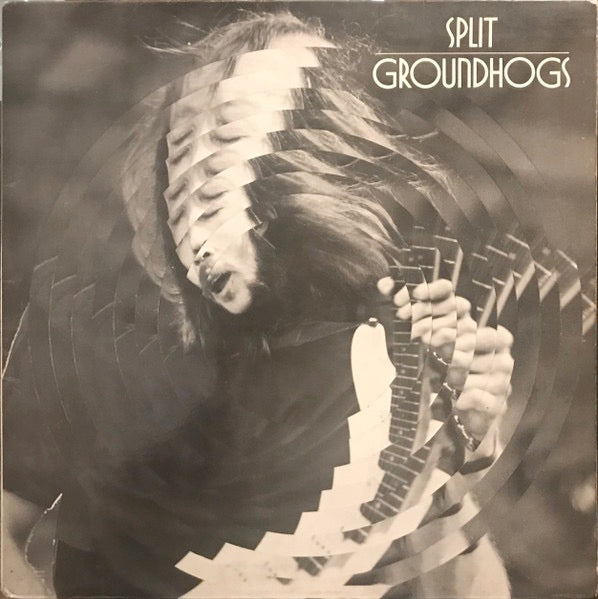 Image of Front Cover of LP - VG+/VG+ - GROUNDHOGS, Split (Liberty Black Labels With Yellow/Blue Band, Tracklist Printed Closely; LBG 83401, UK 1971, Fully Laminated E.J Day Gatefold Sleeve), Just one superifical mark, Nice & glossy, Robust sleeve,  - 4316608C