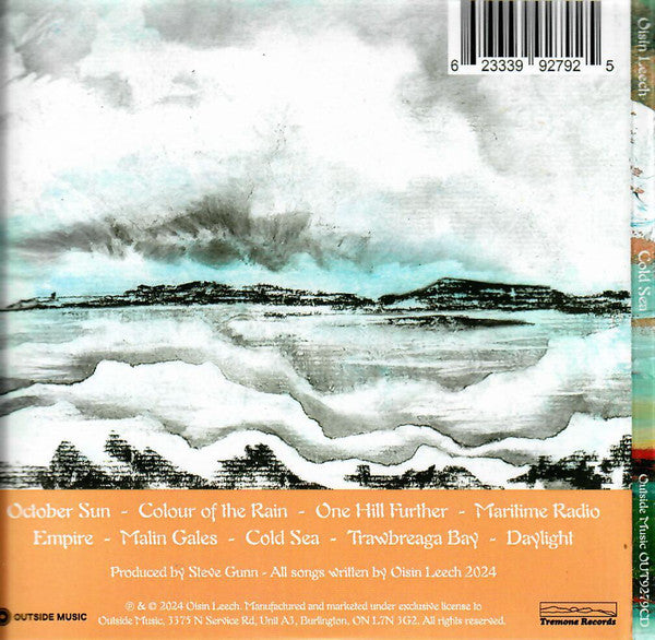 Image of Back Cover of CD - EX/VG+ - OISIN  LEECH, Cold Sea (Outside Music; OUT9279CD, Worldwide 2024, Gatefold), ,  - 2536308E