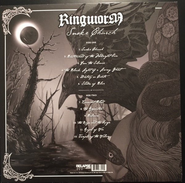 Image of Back Cover of 4314141C: LP - RINGWORM, Snake Church (Relapse Records; RR7341, US 2016, Insert)   VG+/VG+