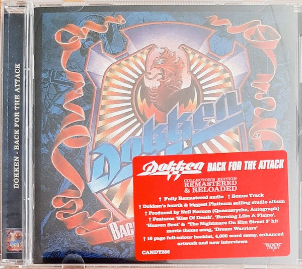 Image of Front Cover of 4314137C: CD - DOKKEN, Back For The Attack (Rock Candy; CANDY266, UK 2015 Reissue, Jewel Case)   VG+/VG+