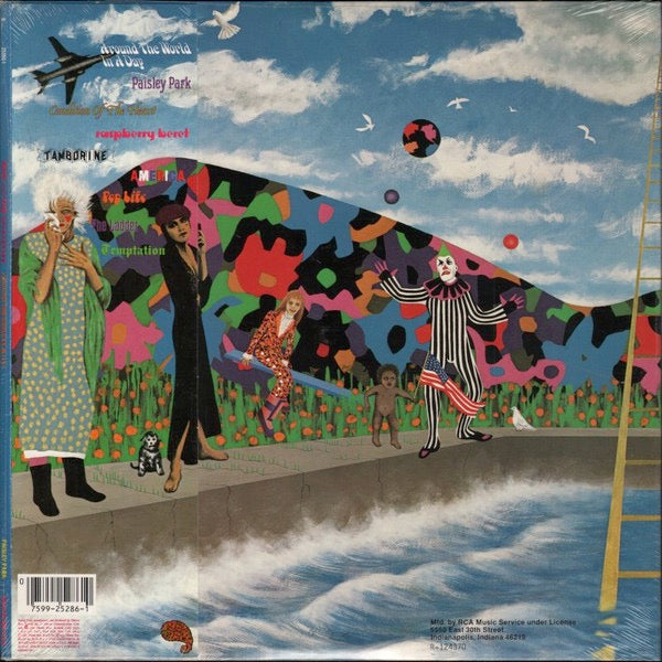 Image of Back Cover of 4314254C: LP - PRINCE AND THE REVOLUTION, Around The World In A Day (Paisley Park; 9 25286-1, US 1985, Gatefold With Flap Intact, 'Baloon Boy' On Inner) Cut Out (Notched) sleeve.  VG/VG+