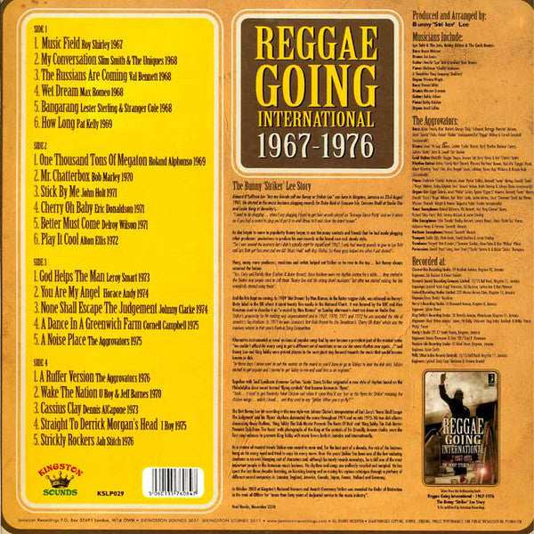 Image of Back Cover of 4344179S: 2xLP - VARIOUS, Reggae Going International 1967-1976: 22 Hits From Bunny 'Striker' Lee (Kingston Sounds; KSLP029, UK 2018 Reissue, Gatefold, Green Vinyl)   VG+/VG+