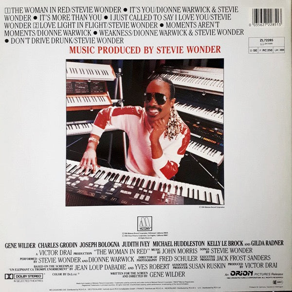 Image of Back Cover of 4314285C: LP - STEVIE WONDER, The Woman In Red (Selections From The Original Motion Picture Soundtrack) (Motown; ZL72285, Europe 1984, Gatefold) Nice copy throughout! Strong VG+  VG+/VG+