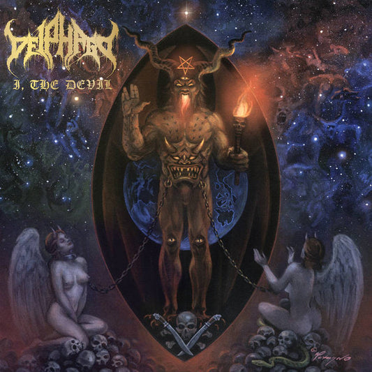 Image of Front Cover of 4324080E: LP - DEIPHAGO, I, The Devil (Hells Headbangers; HELLS254, US 2019, Gatefold, Inner, Blue Gold Vinyl)   EX/EX