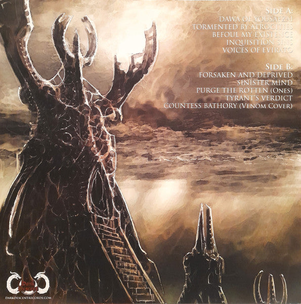 Image of Back Cover of 4324081E: LP - CASTRATOR, Defiled In Oblivion (Dark Descent Records; DDR282LP, US 2022, Insert, Magenta/Aqua Blue Merge Vinyl)   EX/EX