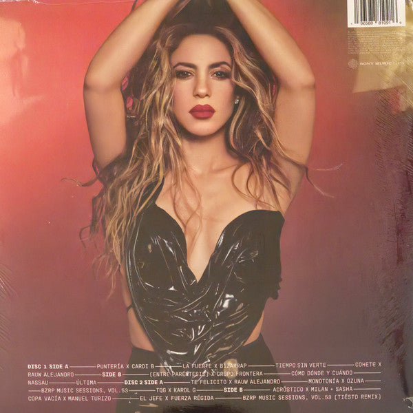 Image of Back Cover of 4344238S: LP - SHAKIRA, Las Mujeres Ya No Lloran (Sony Music Latin; 19658881091, Europe 2024, Gatefold, 2 Inners, Ruby Red Swirled Vinyl )   VG+/VG+