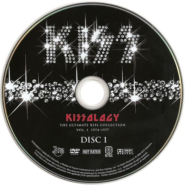 Image of Label Cover of 4334041E: 2xDVD - KISS, Kissology: The Ultimate Kiss Collection Vol. 1 1974-1977 (VH1 Classic Records; VH00124, US 2006, Slipcase, Booklet, Region 1 US)   VG+/VG+