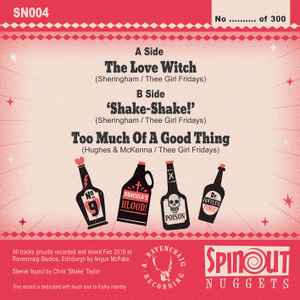 Image of Back Cover of 4314324C: 7" - THEE GIRL FRIDAYS, The Love Witch (Spinout Nuggets; SN004, UK 2019, Picture Sleeve, Numbered, Limited Edition) No. 097/300.  VG+/EX