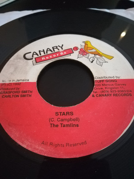 Image of Front Cover of 4324171E: 7" - THE TAMLINS, Stars (Canary Records; ,  1992)   /EX