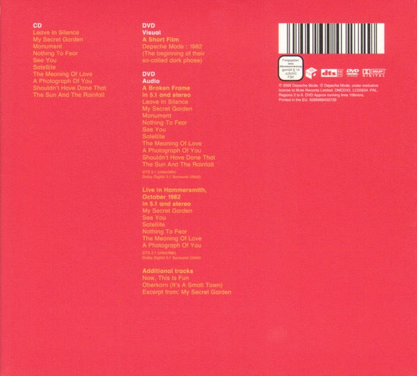 Image of Back Cover of 4314331C: CD - DEPECHE MODE, A Broken Frame (Mute; DMCDX2, Europe 2009 Reissue, Digipak, Booklet)   VG+/VG+