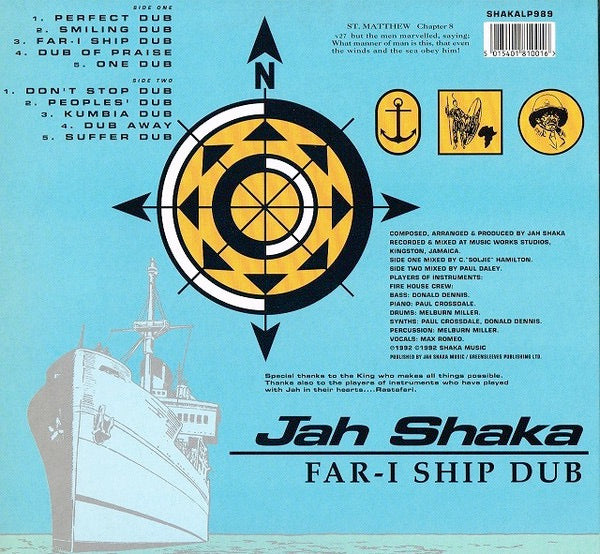 Image of Back Cover of LP - VG+/VG+ - JAH SHAKA, Far-I Ship Dub (Jah Shaka Music; SHAKALP 989, UK 1992), ,  - 3116132C
