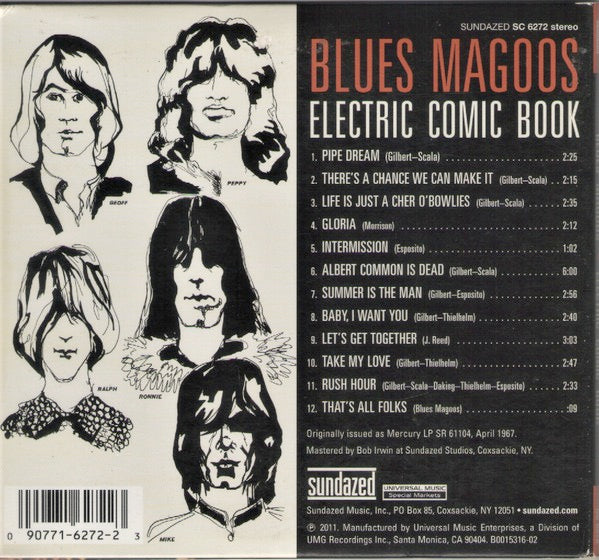 Image of Back Cover of 0456204S: CD - BLUES MAGOOS, Electric Comic Book (Sundazed Music; SC 6272, US 2011 Reissue, Card Sleeve)   EX/EX