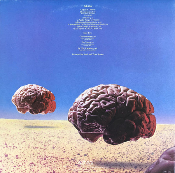 Image of Back Cover of 4314490C: LP - RUSH, Hemispheres (Anthem; ANR-1-1014, Canada 1978, Gatefold) Light marks only, Sleeve has some fading and ring wear  VG/VG