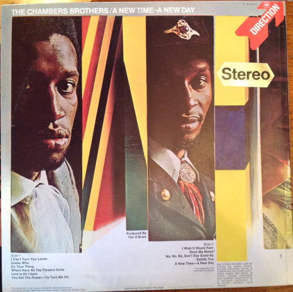 Image of Back Cover of LP - VG/VG - THE CHAMBERS BROTHERS, A New Time - A New Day (Direction; S 8-63451, UK 1968, Laminated Front Sleeve), ,  - 1326308E