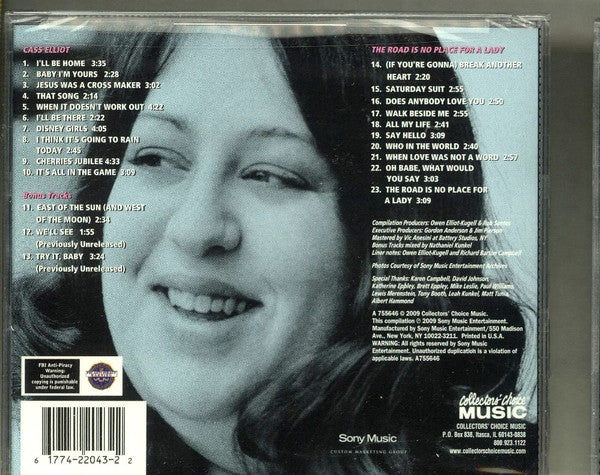 Image of Back Cover of 4334155E: CD - CASS ELLIOT, Cass Elliot / The Road Is No Place For A Lady (Collectors' Choice Music; CCM-2043, US , Jewel Case)   VG+/VG