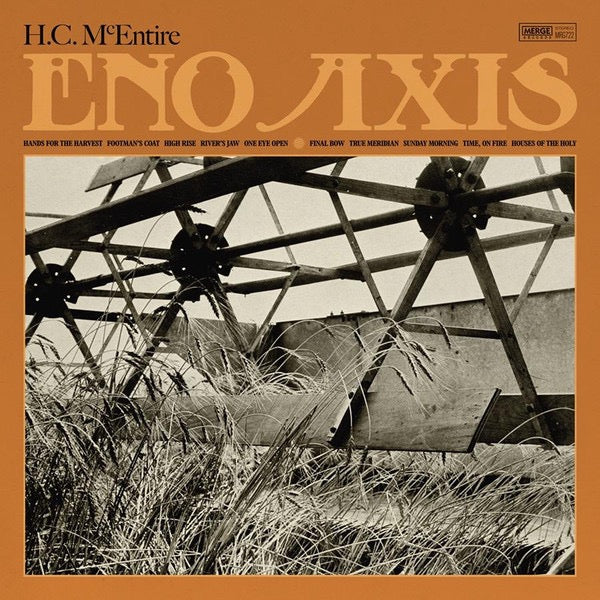 Image of Front Cover of 4414040C: LP - H.C. MCENTIRE, Eno Axis (Merge Records; MRG722LP-C2, UK 2020, Stickered Plastic Sleeve, Inner & Insert, Blue Vinyl)   EX/VG+