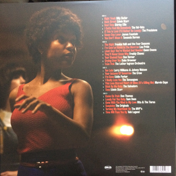 Image of Back Cover of 4424019E: 2xLP - VARIOUS, Northern Soul: The Soundtrack (Harmless; NTHSOULLP01, UK 2014, Gatefold, 2 Inners, 180 Gram Vinyl) Ring/edge/cornerwear to sleeve, dent top of sleeve and some staining. Rip to one of the inners, both inners worn. Light marks to records.  G+/VG