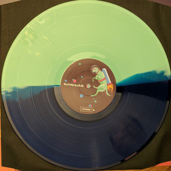 Image of Back Cover of 4424051E: LP - SUNSQUABI, Deluxe (Feedbands; FEEDS-49, US 2017, Limited Edition Numbered Teal/Blue 'Funk' Dip) Number 6/1400  VG+/VG+