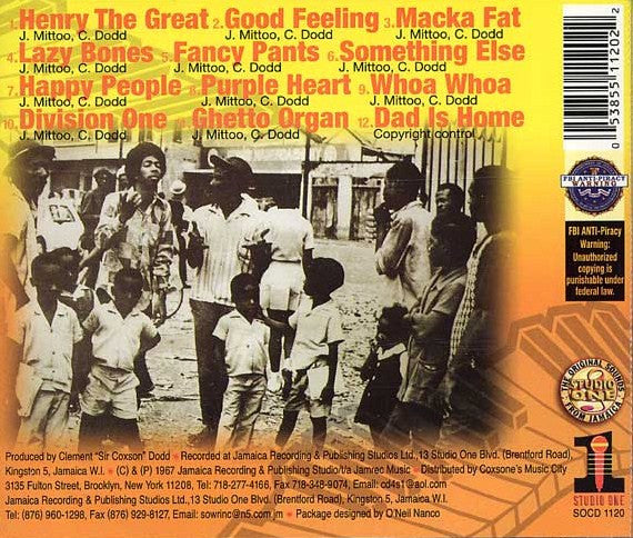 Image of Back Cover of 4454024S: CD - JACKIE MITTOO, Macka Fat (Studio One; SOCD 1120, US )   EX/EX