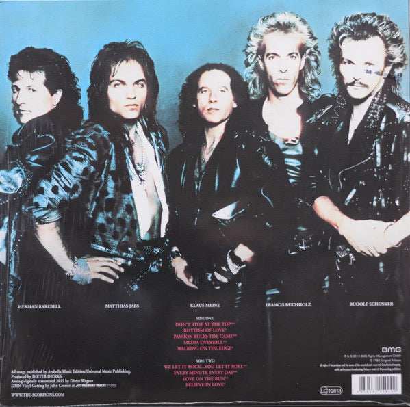 Image of Back Cover of 4444079S: LP - SCORPIONS, Savage Amusement (BMG; 538150201, Europe 2015 Reissue, Deluxe Edition, Remastered, 180g Vinyl, + CD) Opened Instore, Still In Shrinkwrap  VG+/VG+