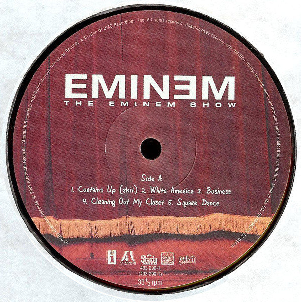 Image of Label Cover of 2xLP - G+/G+ - EMINEM, Eminem Show (Aftermath; 493 290-1, Europe 2002, Insert), Lots of hairline and light marks, plays VG.,  - 3446369S