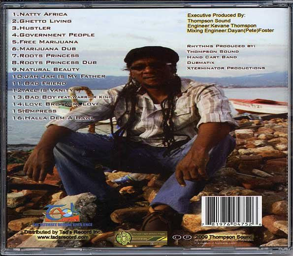 Image of Back Cover of 4454037S: CD - LINVAL THOMPSON, Ghetto Living (Thompson Sound; TRCD0475,  2009)   VG+/VG+