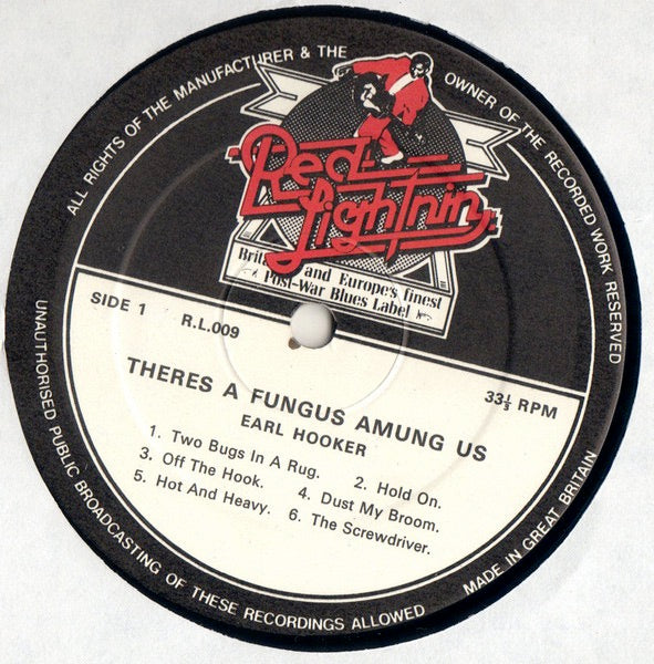 Image of Label Cover of LP - VG/VG+ - EARL HOOKER, There's a Fungus Amung Us (Red Lightnin; RL009, UK 1972 Reissue, Robert Crumb Slv, Red Lightnin' Labels Without Stereo Tag.), ,  - 4025133E