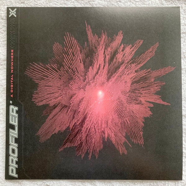 Image of Front Cover of 4414090C: LP - PROFILER, A Digital Nowhere (SharpTone; 7099, UK 2024, Insert, Red with Black Splatter) Opened Instore  EX/EX