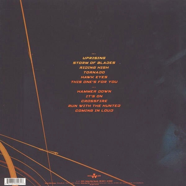 Image of Back Cover of 4414091C: LP - BULLET, Storm Of Blades (Nuclear Blast; NB 3227-1, Germany 2014, Gatefold, Inner, Red Vinyl) Opened Instore  EX/EX