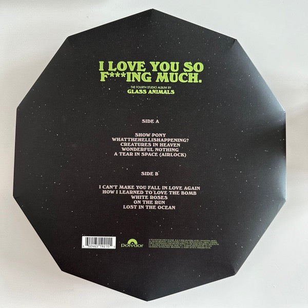 Image of Back Cover of 4414184C: LP - GLASS ANIMALS, I Love You So F***ing Much. (Polydor; 6519215, Europe 2024, Die cut decagon fold-out sleeve) Still SEALED In Shrinkwrap  EX/M