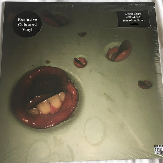 Image of Front Cover of 5144171S: LP - DEATH GRIPS, Year Of The Snitch (Third Worlds; 2567785439, Europe 2018, Inner, Clear Vinyl) MInor crease tosleeve  VG+/VG+