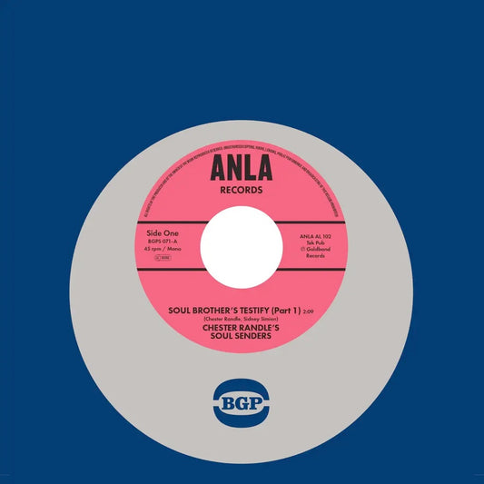 Image of Front Cover of 4414119C: 7" - CHESTER RANDLE'S SOUL SENDER'S, Soul Brother's Testify (Parts 1 & 2) (BGP Records; BGPS 071, US 2023 Reissue, Company Sleeve)   VG+/VG+