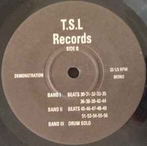 Image of Back Cover of 4424091E: 7" EP - VARIOUS, T.S.L Records Demonstration (T.S.L Records; none, US 2002, Plain Sleeve) Vinyl is fogged. Plays with some light background noise.  /G+