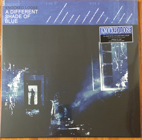 Image of Front Cover of 4444291S: LP - KNOCKED LOOSE, A Different Shade of Blue (Pure Noise Records; PNE247, UK 2019, Poster, Limited Edition, Ultra-Clear w/ Aqua Blue Blob)   VG+/VG+