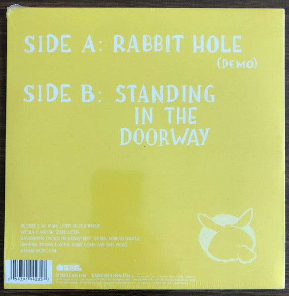 Image of Back Cover of 4454116S: 7" - JENNY LEWIS, On The iPhone (Warner Records; 054391942357, US 2019, Picture Sleeve, Pink Vinyl) Opened Instore  VG+/VG+