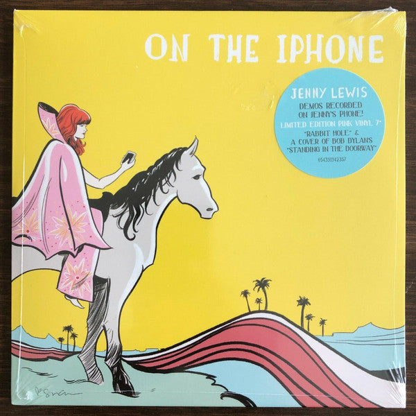 Image of Front Cover of 4454116S: 7" - JENNY LEWIS, On The iPhone (Warner Records; 054391942357, US 2019, Picture Sleeve, Pink Vinyl) Opened Instore  VG+/VG+