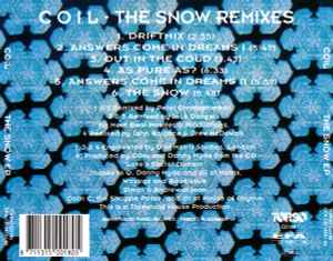 Image of Back Cover of 4414411C: CD - COIL, The Snow EP (The Snow Remixes) (Torso; TORSO CD180, Netherlands 1991, Jewel Case, MADE IN GERMANY)   VG/VG