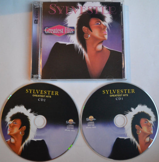 Image of Front Cover of 4434070E: 2xCD - SYLVESTER, Greatest Hits (Unidisc; SPLK2-8022, Canada 1990, Jewel Case, Booklet)   VG+/VG+