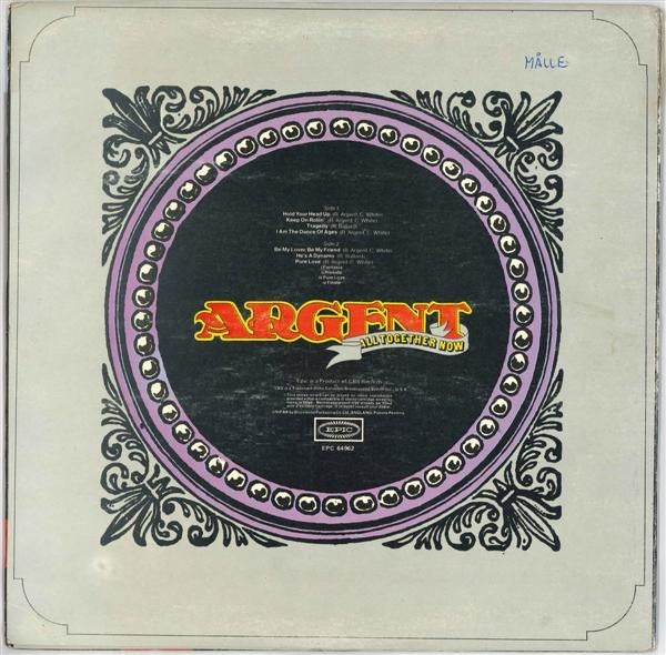 Image of Back Cover of 4414378C: LP - ARGENT, All Together Now (Epic; EPC 64962, UK 1972, Inside Loading Gatefold Sleeve, Booklet)   VG/VG