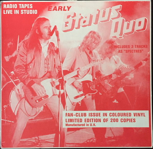 Image of Front Cover of 4414455C: LP - STATUS QUO, Early Status Quo (Not On Label; none, Germany 1985, Red Vinyl, Unofficial Release, Limited To 200)   VG/VG