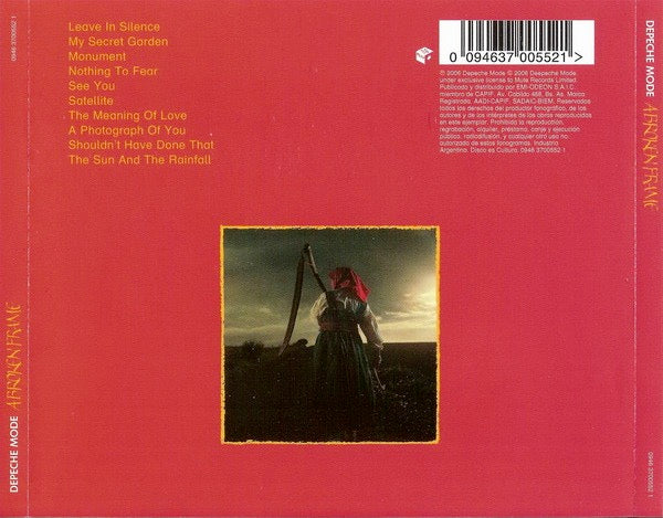 Image of Back Cover of 4414464C: CD - DEPECHE MODE, A Broken Frame (Mute; 094637005521, Argentina 2006 Reissue)   VG+/VG+