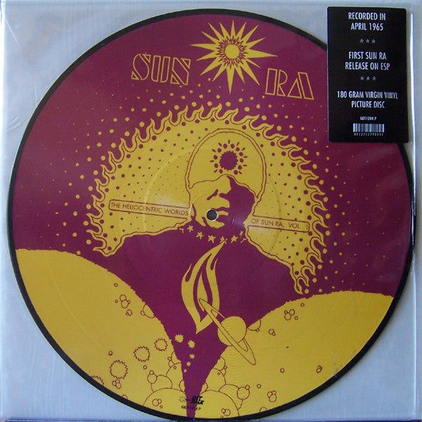 Image of Front Cover of 4444321S: LP - SUN RA, The Heliocentric Worlds Of Sun Ra, Vol. 1 (Get Back; GET 1004 P, Italy 1998, Stickered Plastic Sleeve, Picture Disc)   VG+/VG+