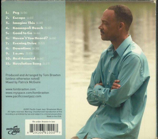 Image of Back Cover of CD - VG+/VG+ - TOM BRAXTON, Imagine This (Pacific Coast Jazz ; PCJ 81000, US 2007, Digipak), ,  - 4434133E