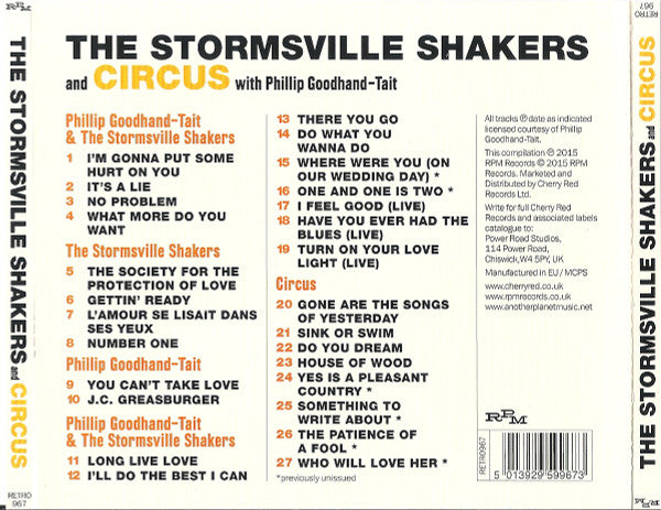 Image of Back Cover of 4534003E: CD - THE STORMSVILLE SHAKERS AND CIRCUS (11) WITH PHILLIP GOODHAND-TAIT, One And One Is Two (Complete Recordings 1965-1967) (RPM Records; RETRO967, UK 2015, Jewel Case, Booklet)   VG+/EX